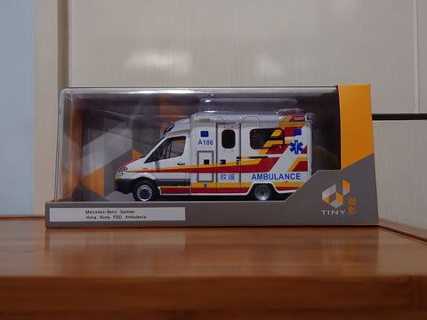 🇭🇰 Tiny 1/43 Mercedes-Benz Sprinter HKFSD Ambulance Model